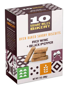 Red Wine + Black Pepper -- Oven Baked Savory Biscuits 7 oz.