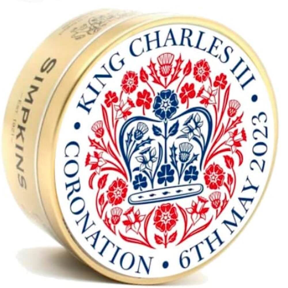 Simpkins King Charles III Coronation Emblem 6th May 2023 Candy Tin