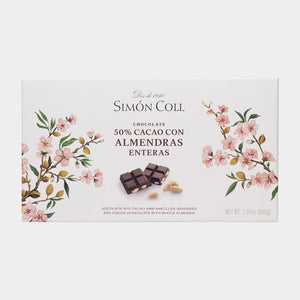 SIMON COLL 50% Cacao Con Almendras Enteras Bar 200g