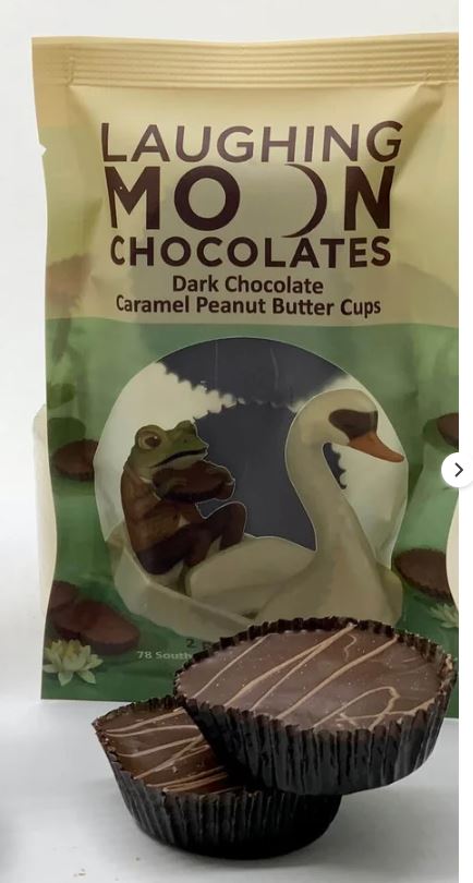 Laughing Moon Chocolates Dark Chocolate Caramel Peanut Butter Cups