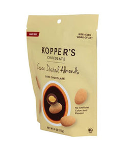 Kopper's Chocolate Cocoa Dusted Almonds Dark Chocolate  4 oz Pouch