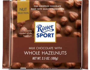 Ritter Sport Milk Chocolate with Whole Hazelnuts 3.5 oz.