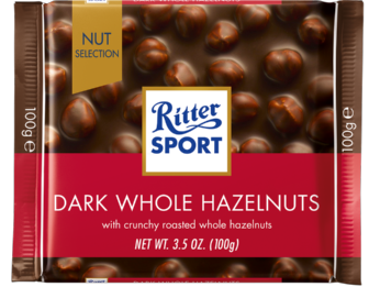 Ritter Sport Dark Chocolate with Whole Hazelnuts 3.5 oz.