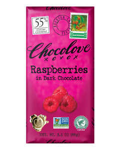 Chocolove Raspberries in Dark Chocolate 3.2 oz.