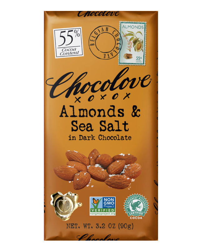 Chocolove Almonds & Sea Salt in 55% Dark Chocolate 3.2oz