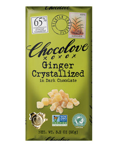 Chocolove Ginger Crystalized in Dark Chocolate 3.2 oz.