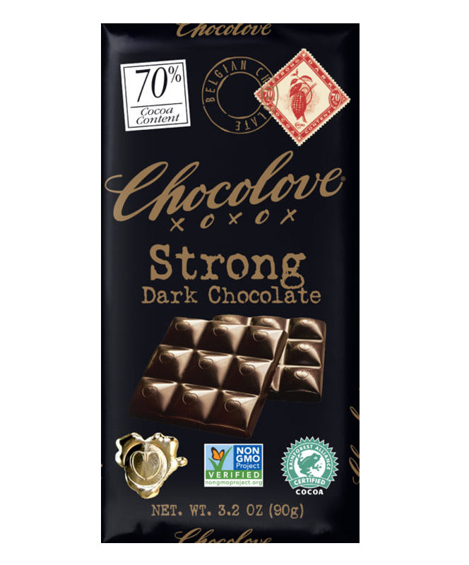 Chocolove Stong Dark Chocolate 70% 3.2 oz.