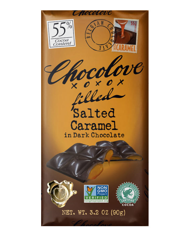 Chocolove Filled Salted Caramel in 55% Dark Chocolate 3.2oz