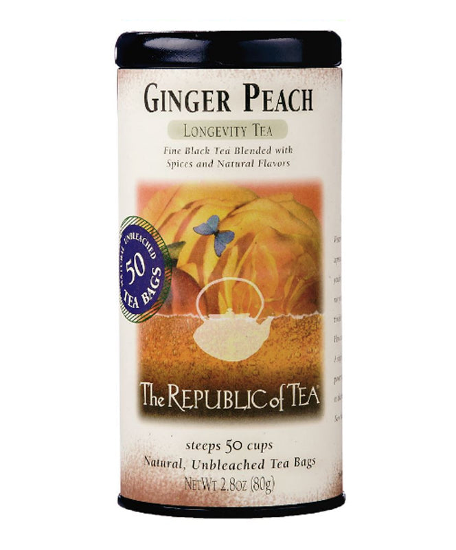 The Republic of Tea Ginger Peach Black Tea Bags