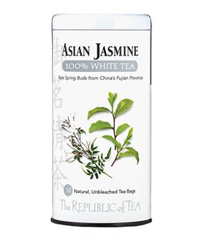 The Republic of Tea Asian Jasmine White Tea Tin 50 Bags