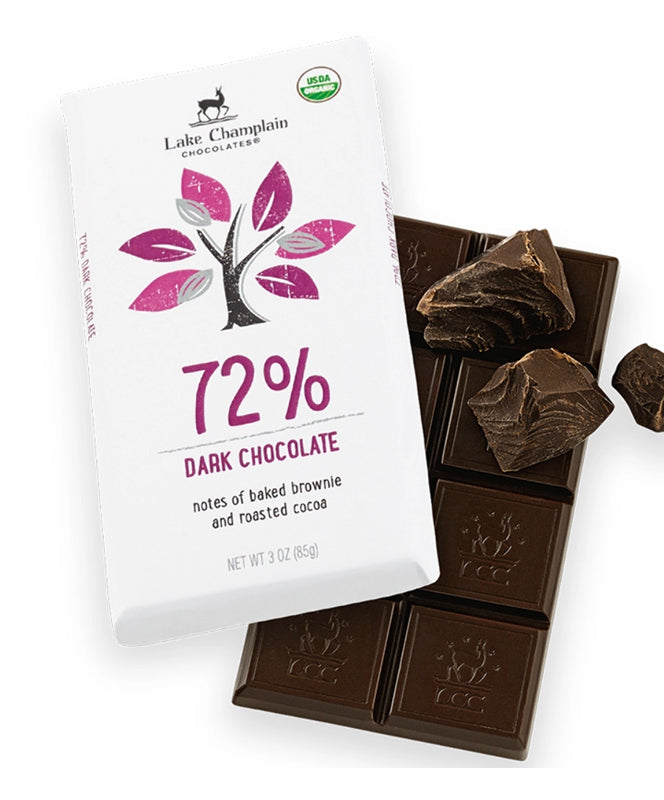 Lake Champlain 72% Dark Chocolate Bar 3 oz.
