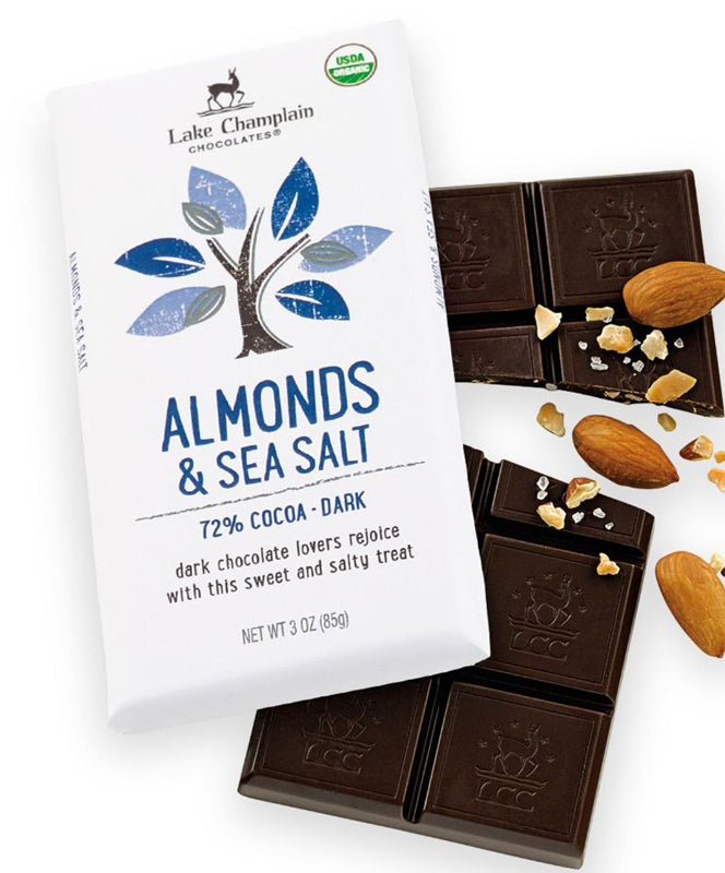 Lake Champlain Dark Chocolate Almonds & Sea Salt Bar 3 oz.