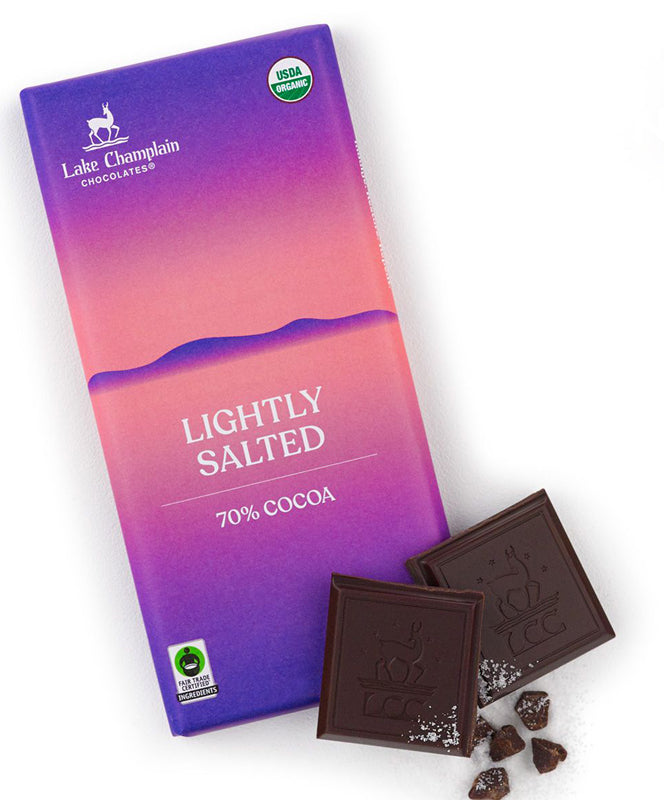 Lake Champlain Lightly Salted 70% Dark Chocolate Bar 3.25 oz.
