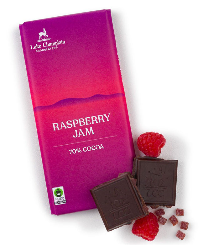 Lake Champlain Raspberry Jam Dark Chocolate Bar 3.25 oz.