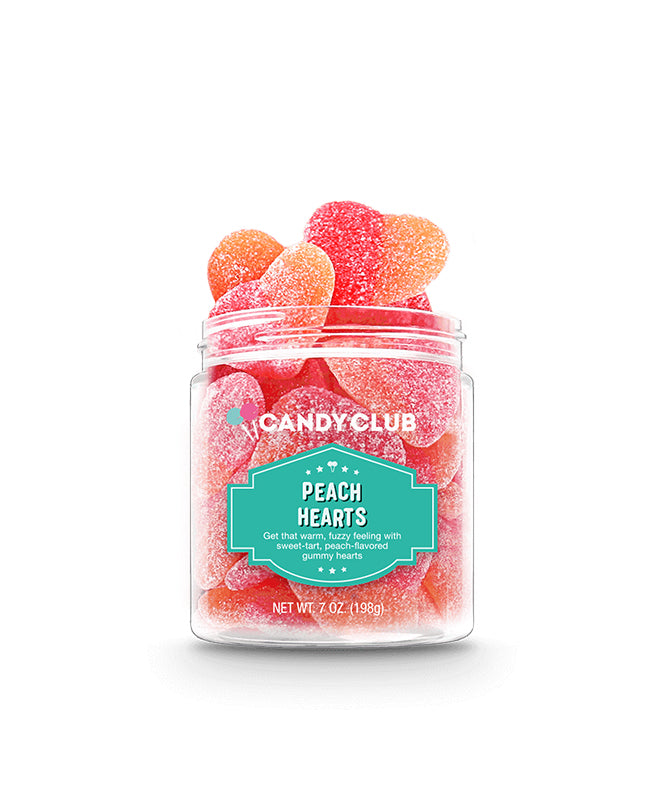 CANDY CLUB PEACH HEARTS 7oz