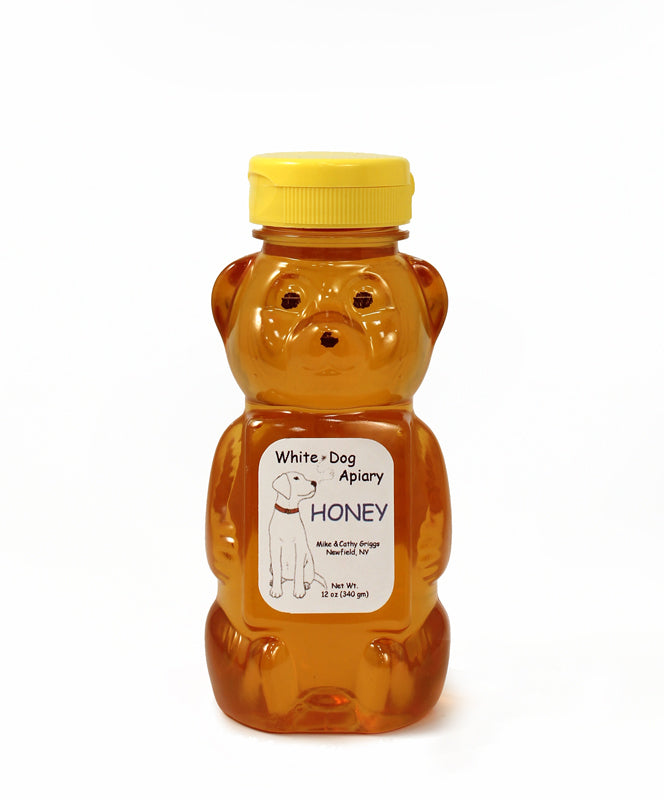 WHITE DOG APIARY 12oz Honey Bear