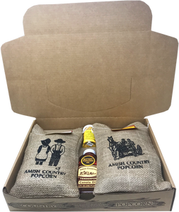 Amish Popcorn Burlap Gift Box