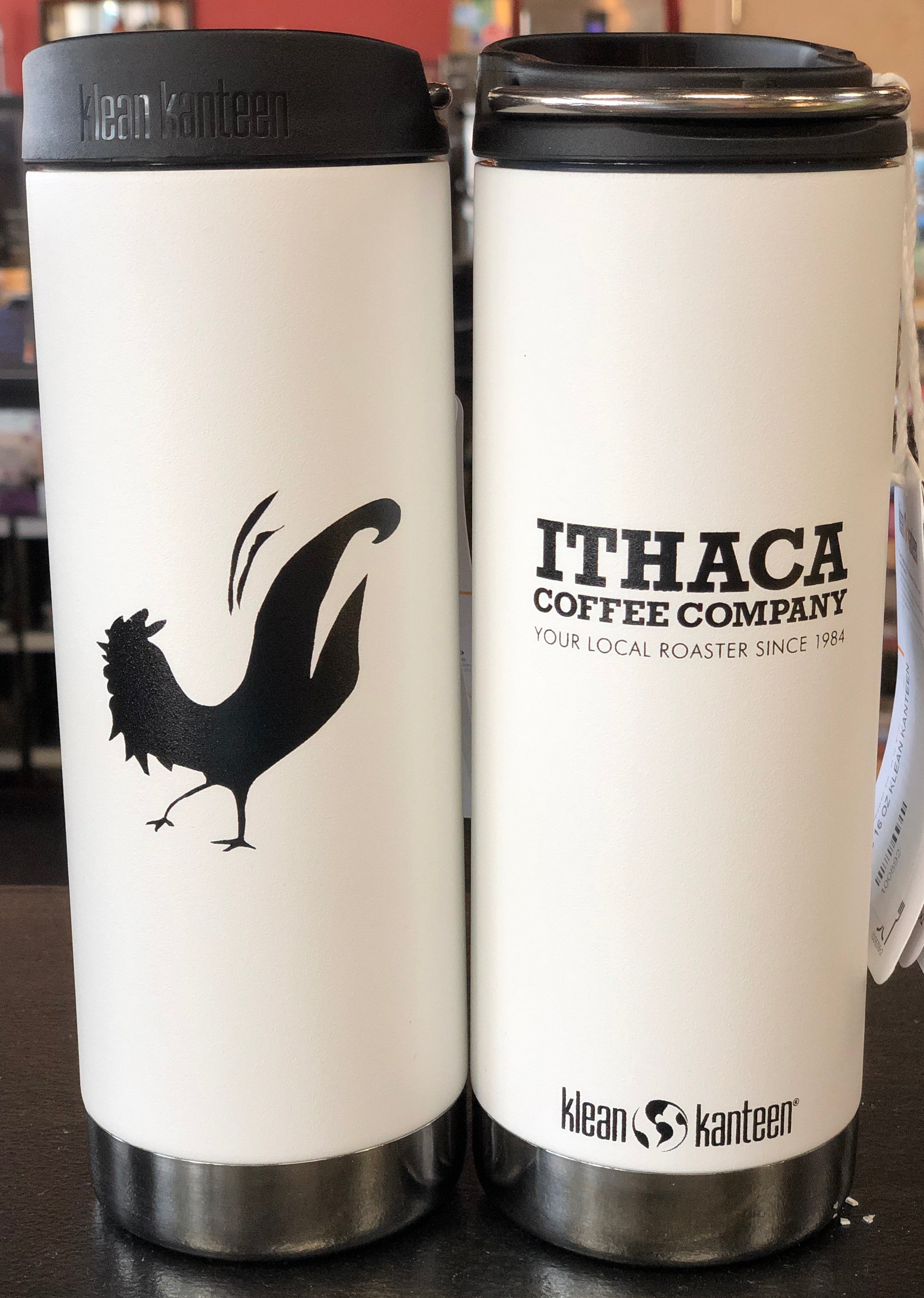 Ithaca Coffee Company 16 OZ  Klean Kanteen - White