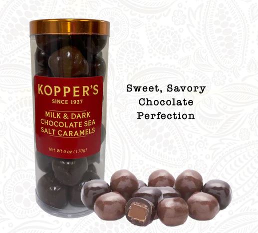 Kopper's Milk and Dark Sea Salt Caramels 6 oz.